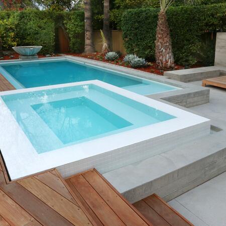 Rose Bowl Modern Pool With Deck